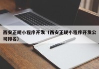 西安正规小程序开发（西安正规小程序开发公司排名）