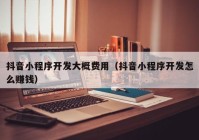 抖音小程序开发大概费用（抖音小程序开发怎么赚钱）